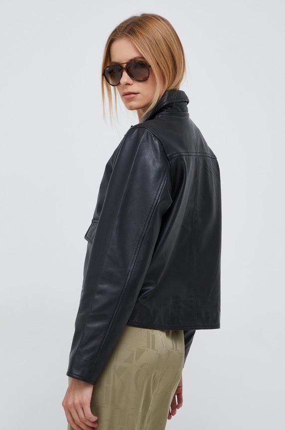 Odzież Selected Femme kurtka skórzana 16085305.Black czarny