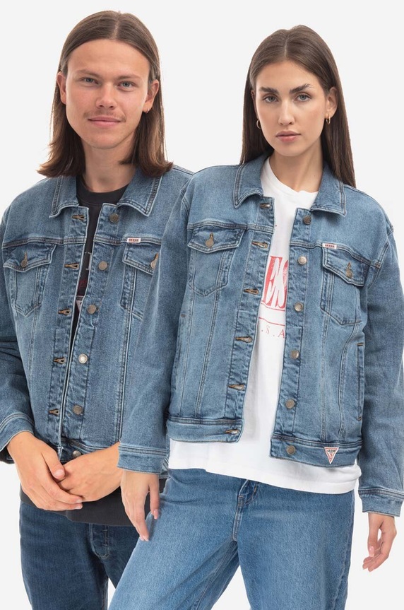 Pamučna traper jakna Guess Originals traper plava W2BXN2.D4ON2