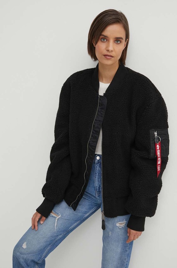 Odzież Alpha Industries kurtka bomber Ma-1 Teddy 108102.03 czarny