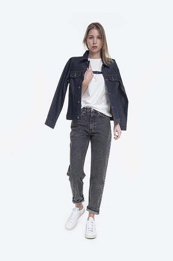 A.P.C. kurtka jeansowa Blouson Brandy COZZI.F02268 granatowy AA00