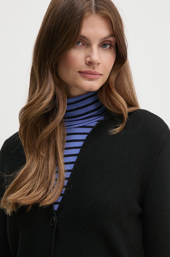 United Colors of Benetton cardigan din amestec de lână uni negru 1235D6934