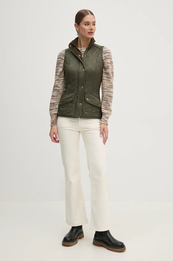 Barbour smanicato Cavalry Quilted Gilet LGI0016 verde AA00