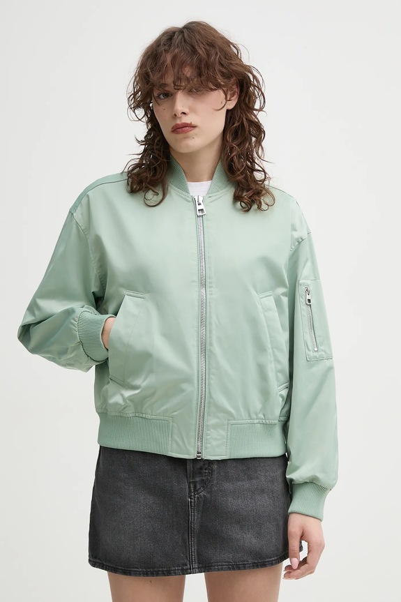 Bomber jakna Marc O'Polo S podlogo zelena M02103670291