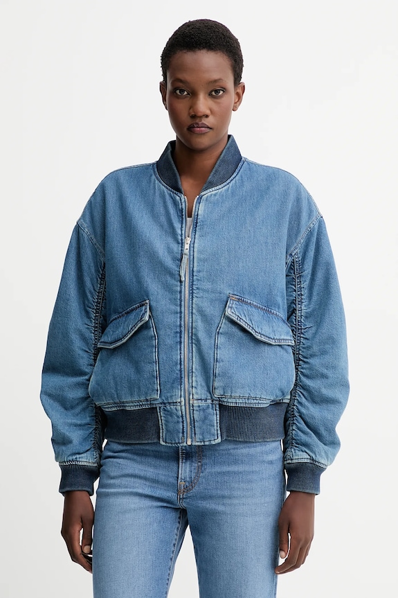 Džínsová bomber bunda Levi's bez kapucne modrá A7262.0009