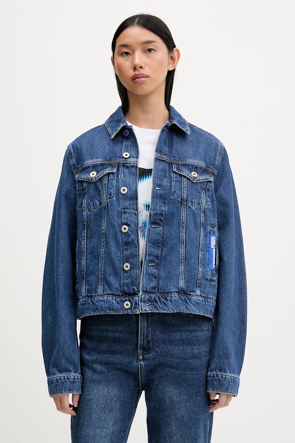 Džínová bunda Karl Lagerfeld Jeans riflovina námořnická modř A1W14002