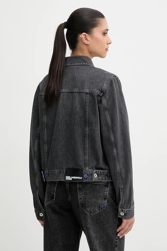 Ρούχα Βαμβακερό τζιν μπουφάν Karl Lagerfeld Jeans A3W14063 γκρί