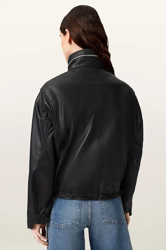AllSaints bunda bomber dámska kožená W110LD čierna AA00