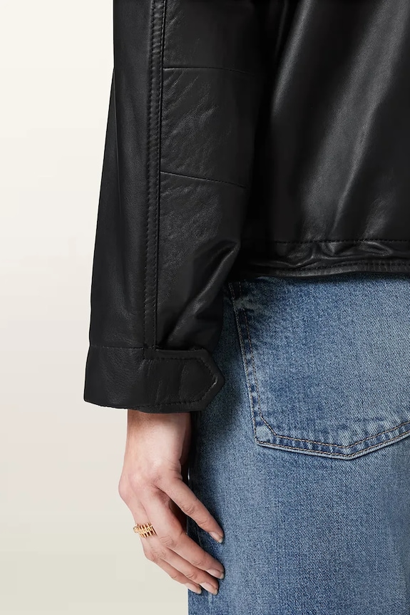 AllSaints bunda bomber dámska kožená W110LD čierna