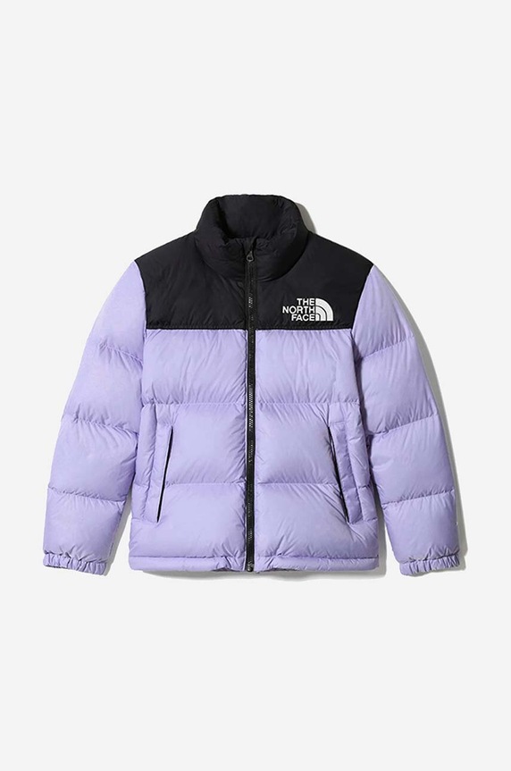 The North Face kurtka puchowa dziecięca Youth 1996 Retro Nuptse bez kaptura fioletowy NF0A4TIM