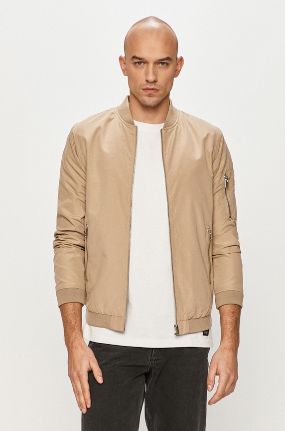 Jack & Jones - Kurtka bomber nieocieplane beżowy 12165203