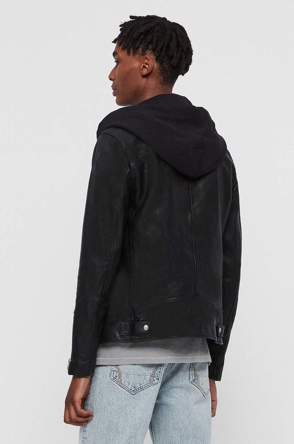 AllSaints - Bőrdzseki Harwood Jacket fekete ML035R