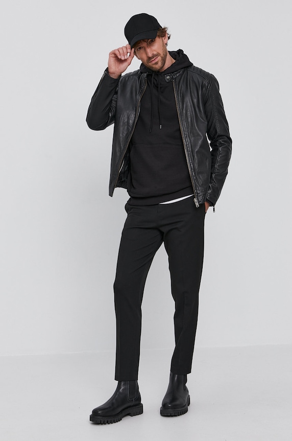 Selected Homme Kurtka skórzana 16077538 czarny AA00