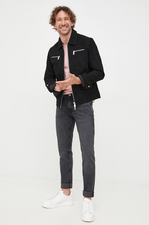 Selected Homme kurtka zamszowa 16085744.Black czarny AA00