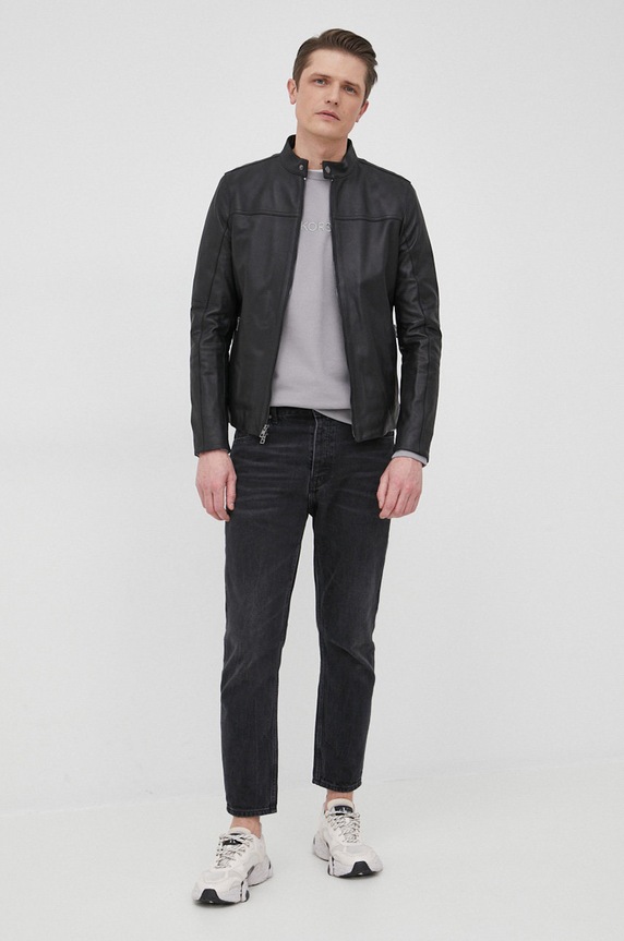 Michael Kors kurtka skórzana CF98CF17KS CF98CF17KS czarny SS24