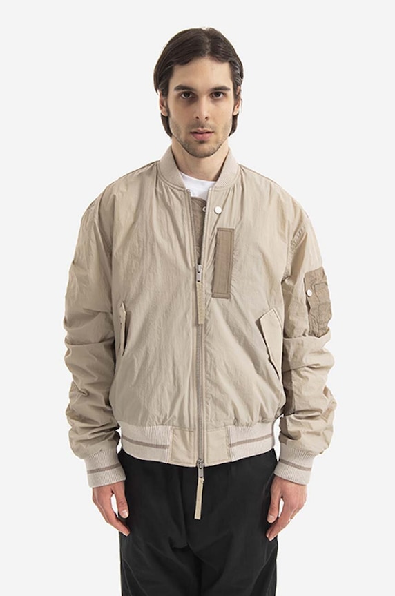 Tom Wood giacca bomber Purth Bomber Patched non isolato beige 22203.033