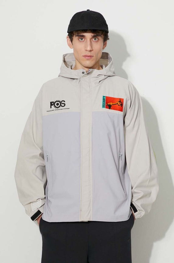 PLEASURES jacket with beige P21W004