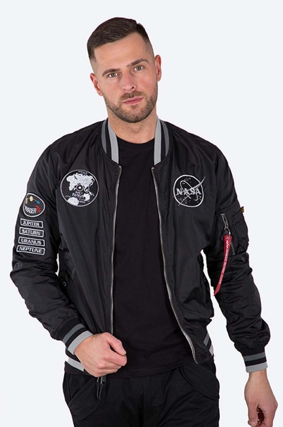Obojstranná bunda bomber Alpha Industries MA-1 Nasa Voyager Reversible 116105 03 116105.03 čierna