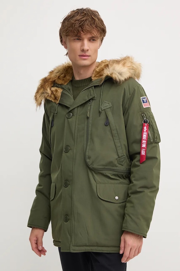 Jakna Alpha Industries Polar Jacket s kapuljačom zelena 123144.257