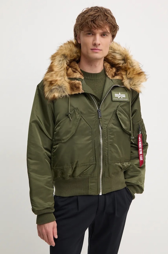 Bunda Alpha Industries 45P Hooded Custom 113145 257 zelená 113145.257