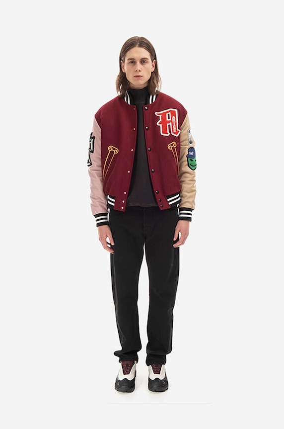 Clothing Aries bomber jacket AR70200 maroon