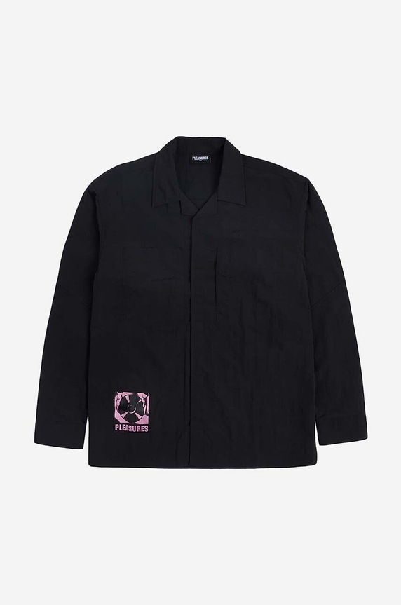 Clothing PLEASURES shirt Stare Long Sleeve Overshirt P23SP013 black