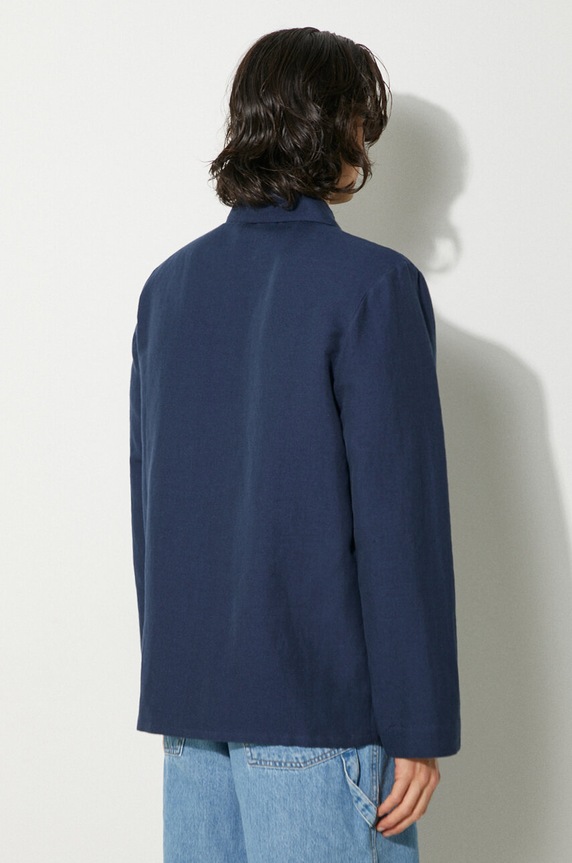 Odjeća Lanena jakna A.P.C. Veste Kerlouan LIAEO.H03053 mornarsko plava