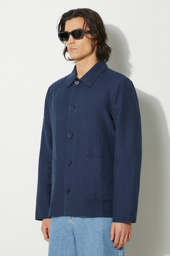 Lanena jakna A.P.C. Veste Kerlouan mornarsko plava LIAEO.H03053