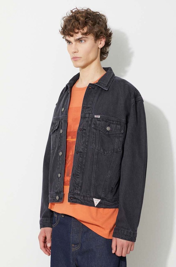 Guess kurtka jeansowa Kit Trucker czarny M3GG77.D4Y50