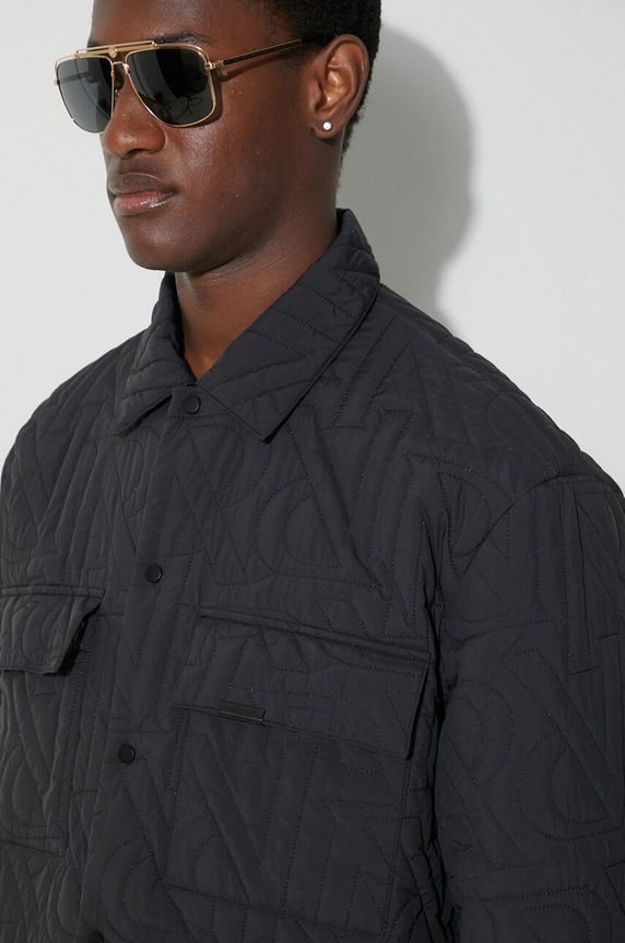 Represent Initial Quilted Overshirt M06094-01 M06094.01 black