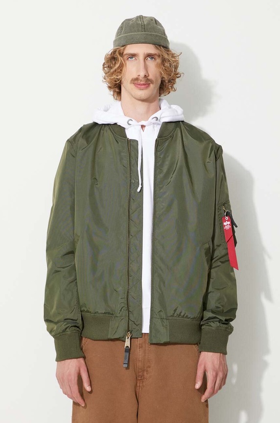 Alpha Industries kurtka bomber bez kaptura zielony 191103