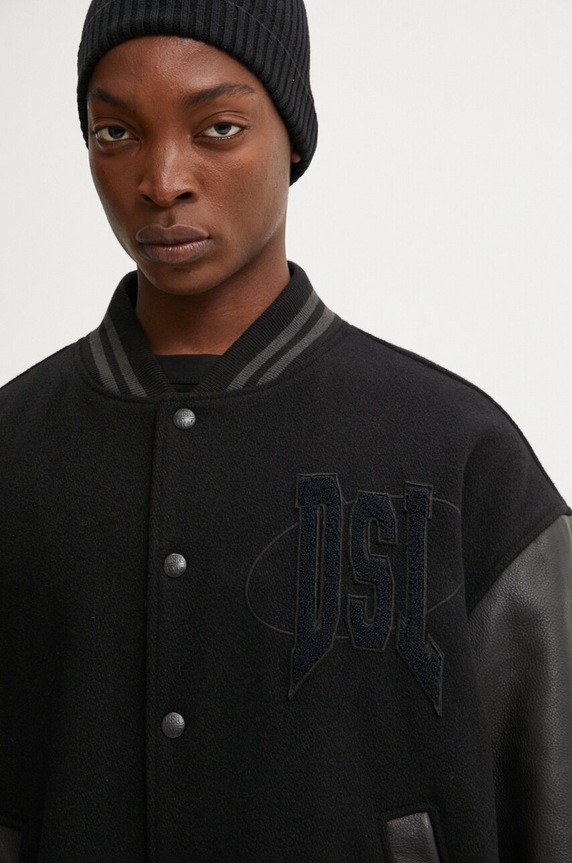 Vunena bomber jakna Diesel L-NYMAN A14414.0LHAL crna