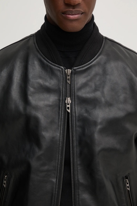 Diesel geaca bomber de piele L-KHAN A14435.0HJAC negru