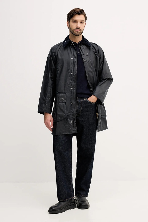 Barbour long jacket cotton Men's MWX0008 navy AA00