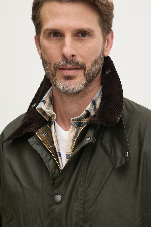 Barbour long jacket cotton Men's green MWX0008