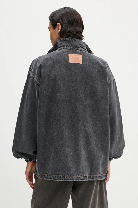 Ρούχα Τζιν μπουφάν Y/Project EVERGREEN PINCHED LOGO DENIM WINDBREAKER 207JA002 γκρί