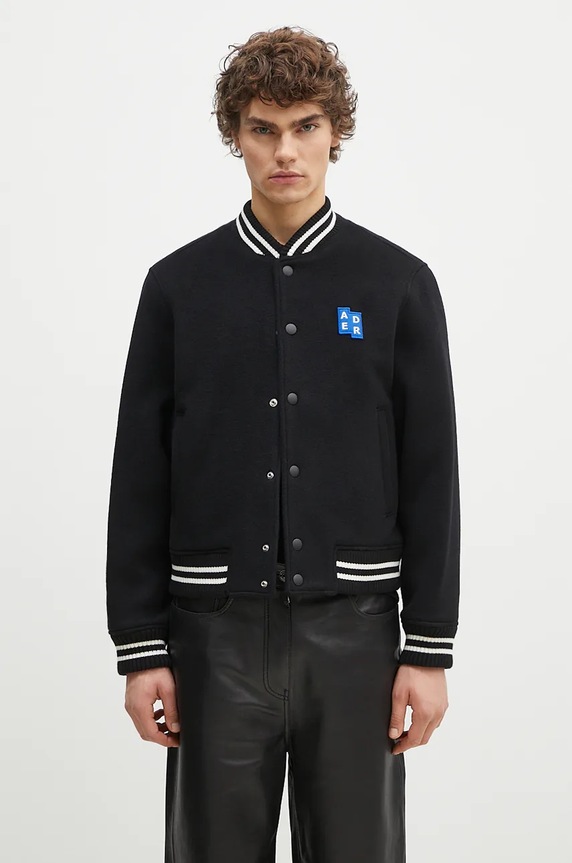 Ader Error giacca bomber in lana transitorio nero BM42FYJK0504BK