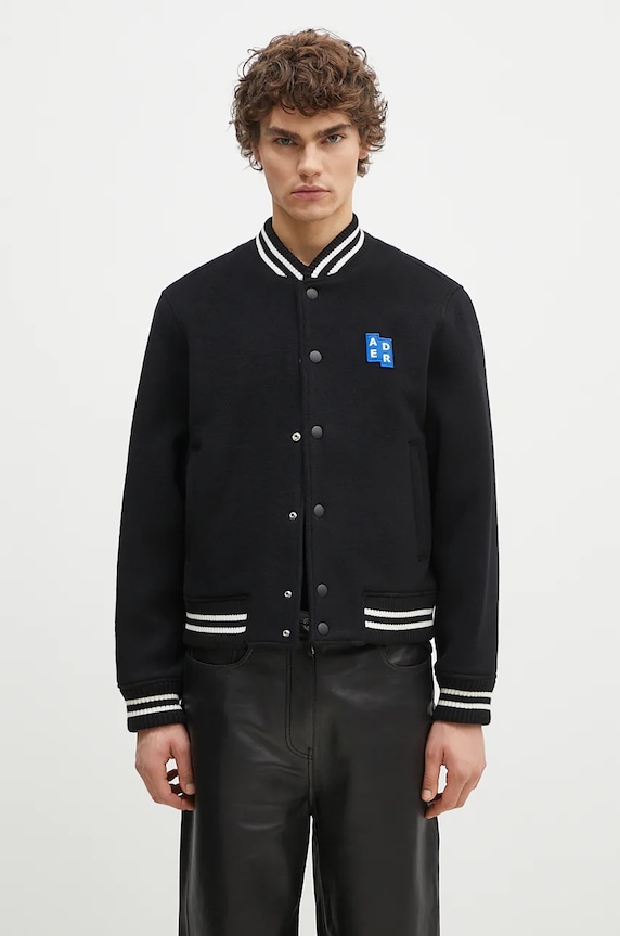 Ader Error giacca bomber in lana transitorio nero BM42FYJK0504BK