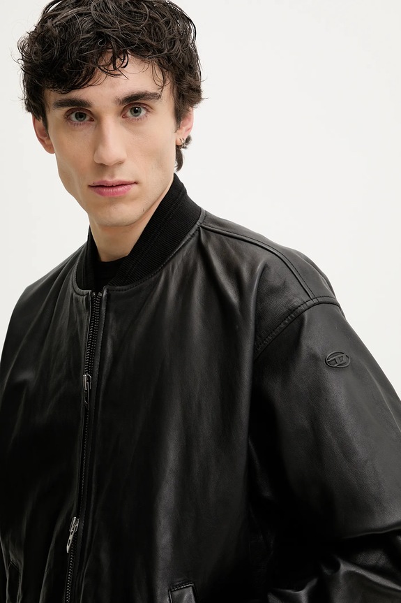 Diesel giacca in pelle stile bomber L-KHAT JACKET A16865.0PFAH nero