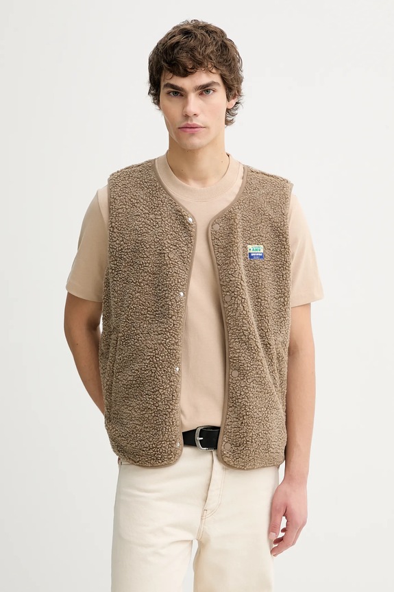 American Vintage vestă maro MHOK16A