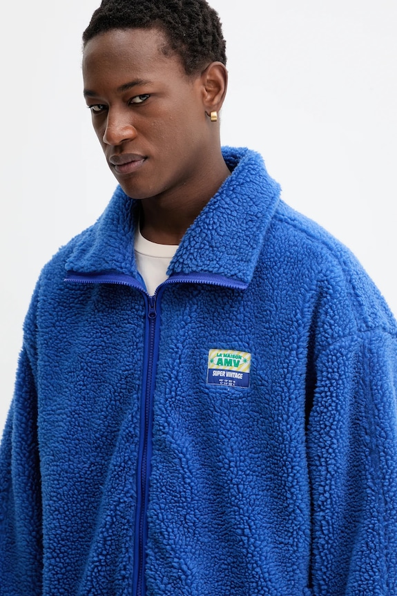 American Vintage hanorac fleece bleumarin MHOK17A