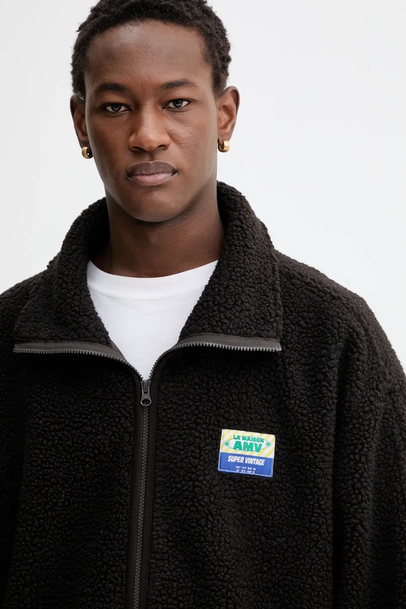 American Vintage hanorac fleece maro MHOK17A