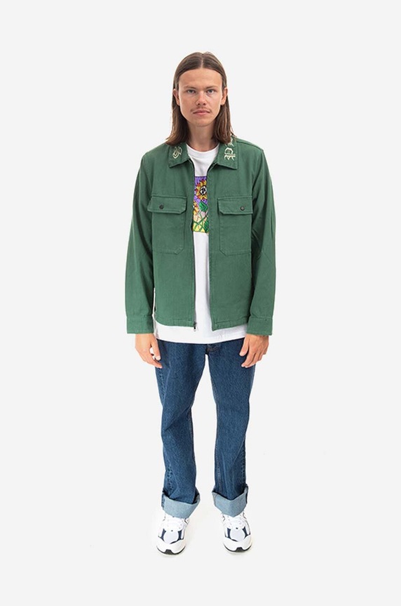 PLEASURES denim jacket P22F029 green AA00