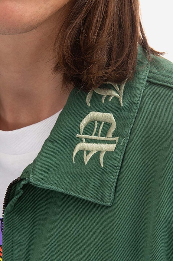 PLEASURES denim jacket P22F029 green