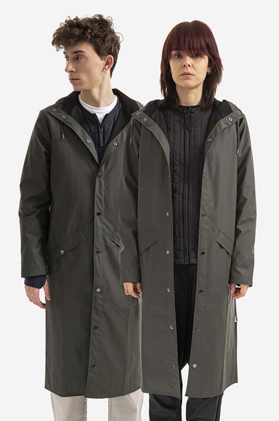 Nepremokavá bunda Rains Longer Jacket nezateplené zelená 18360.GREEN
