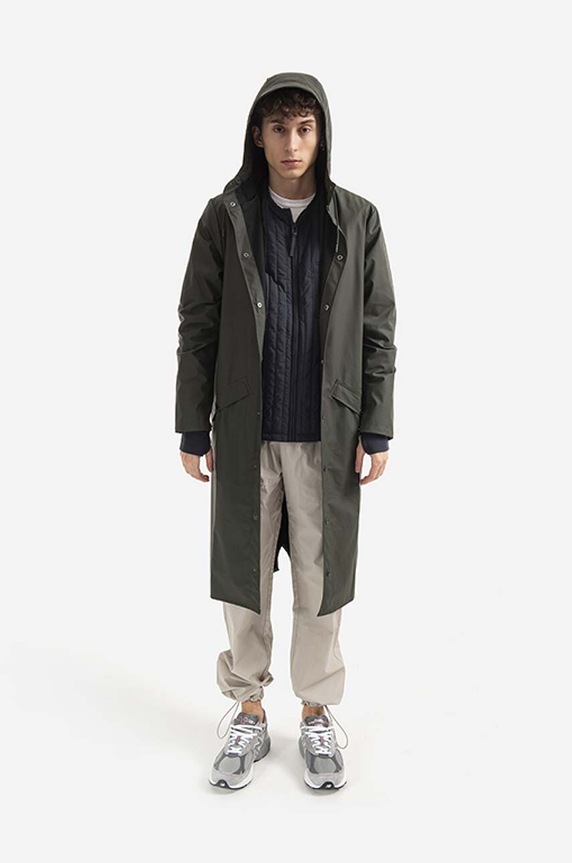Nepremokavá bunda Rains Longer Jacket 18360.GREEN zelená AA00
