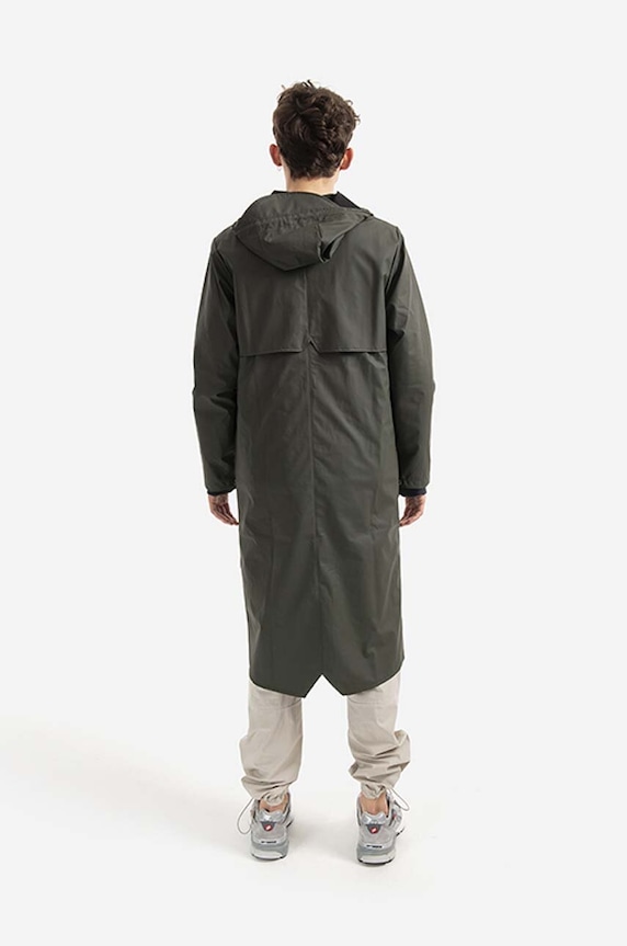 Nepremokavá bunda Rains Longer Jacket zelená 18360.GREEN