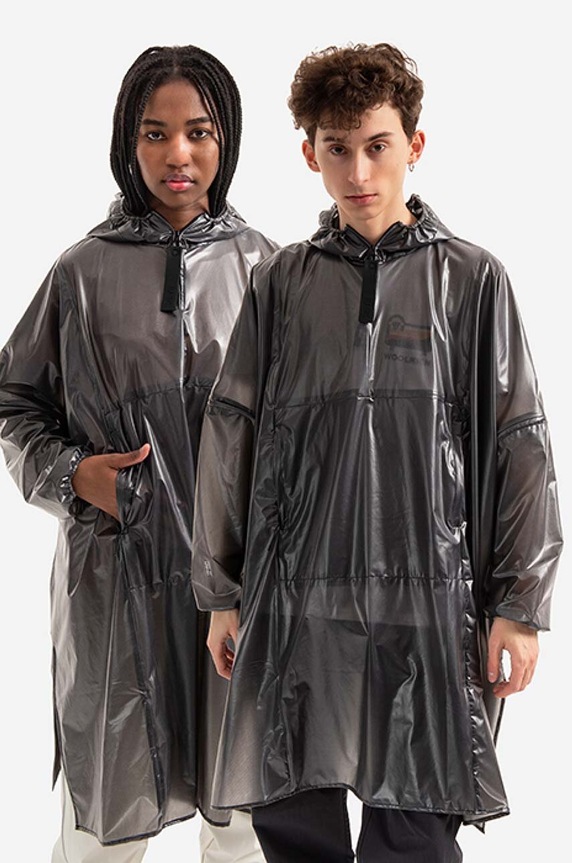 Nepromokavá bunda Rains Long Ultralight 18770 BLACK s kapucí černá 18770.BLACK