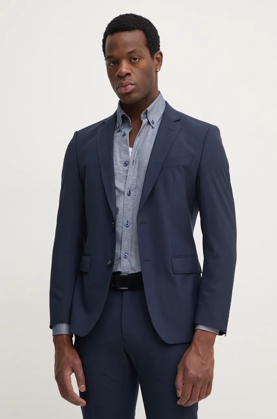 Odzież BOSS garnitur wełniany 50493667 niebieski