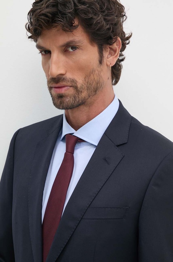 BOSS gyapjú kabát sötétkék 50469171