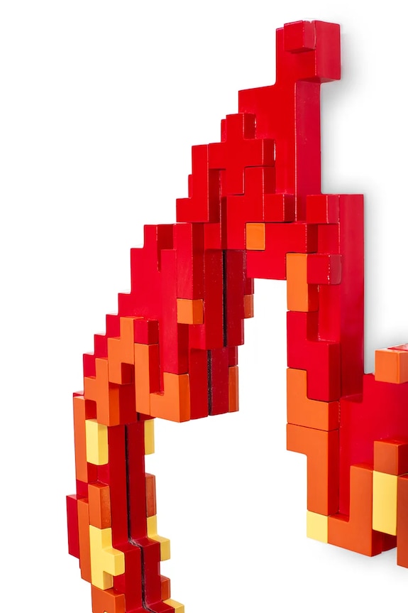 Nappali és hálószoba Seletti fali tükör Pixel 68 x 48,2 x 3,8 cm 17056 piros